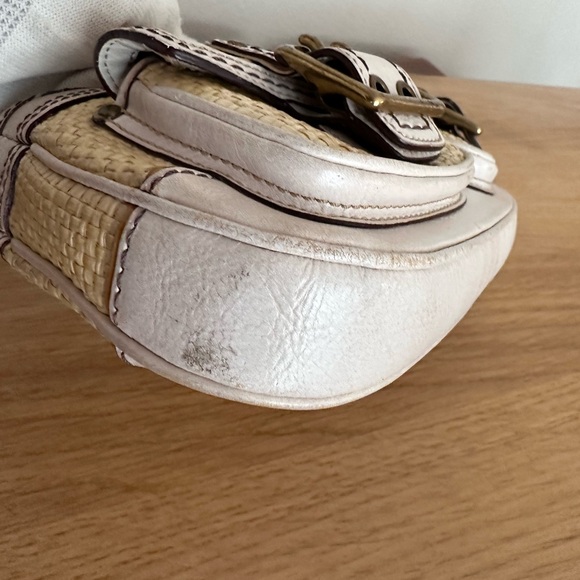 Coach beige straw leather handbag/shoulder bag - Picture 13 of 13